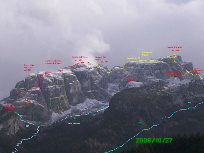 Sentieri e via ferrata “SIMONE” Gruppo dei Clap dal monte Siera