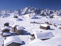 Massiccio del Disgrazia visto dall'Alpe Prabello